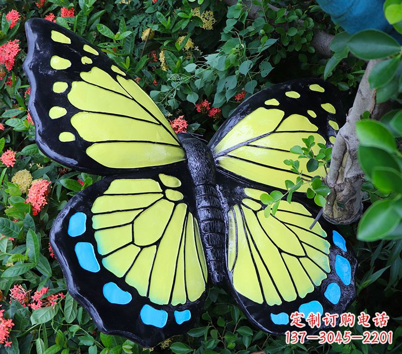 广州仿真蝴蝶摆件玻璃钢雕塑