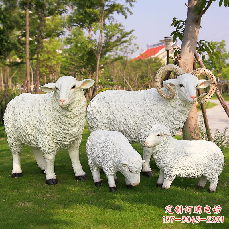 广州乡村绵羊雕塑 – 农家院庭院仿真动物摆件
