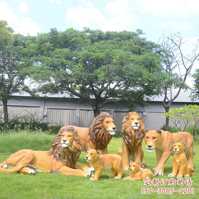 广州精美玻璃钢狮子雕塑