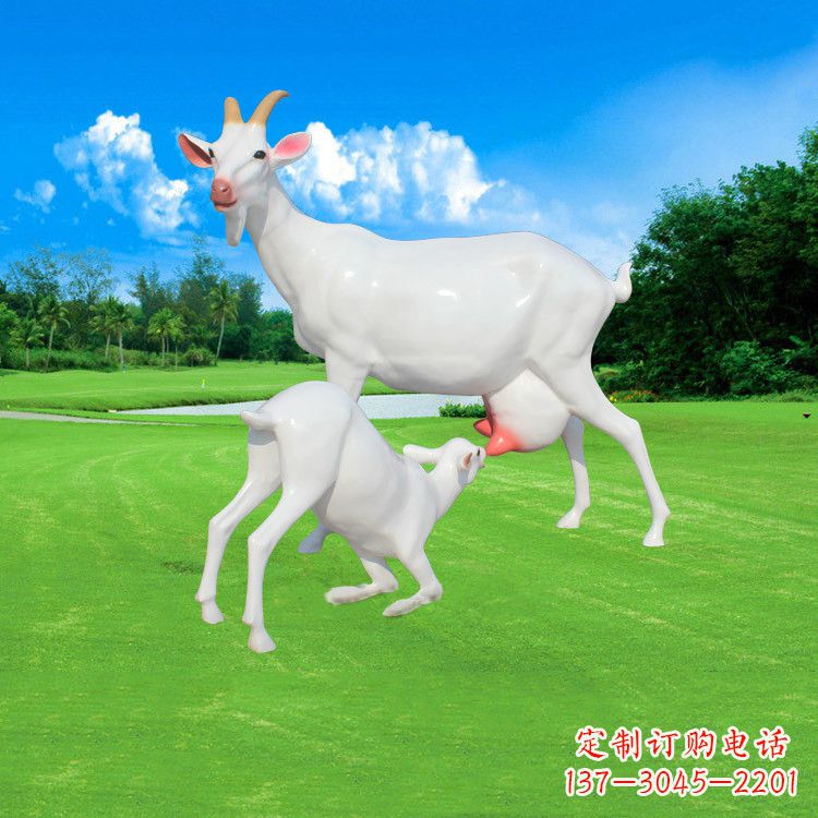广州精美仿真羊羔羊跪乳雕塑