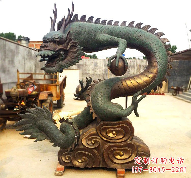 广州精致铜雕飞龙珠