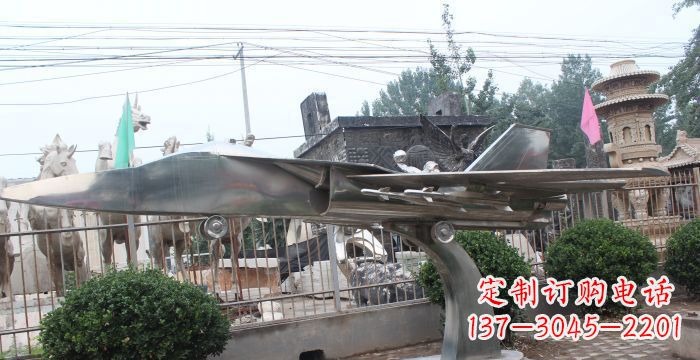 广州中领雕塑精美不锈钢飞机雕塑