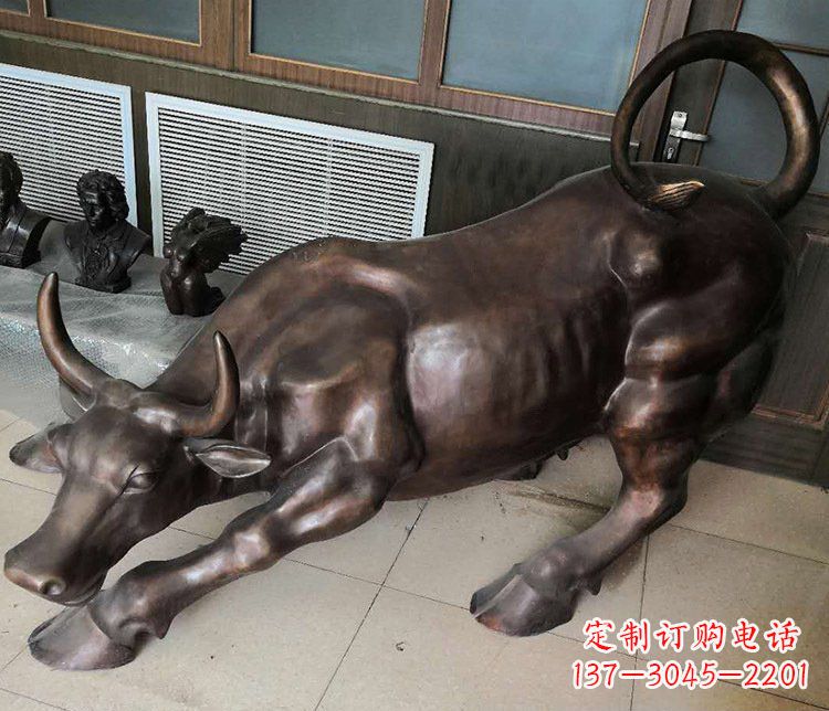 广州传统工艺精美牛铜雕塑