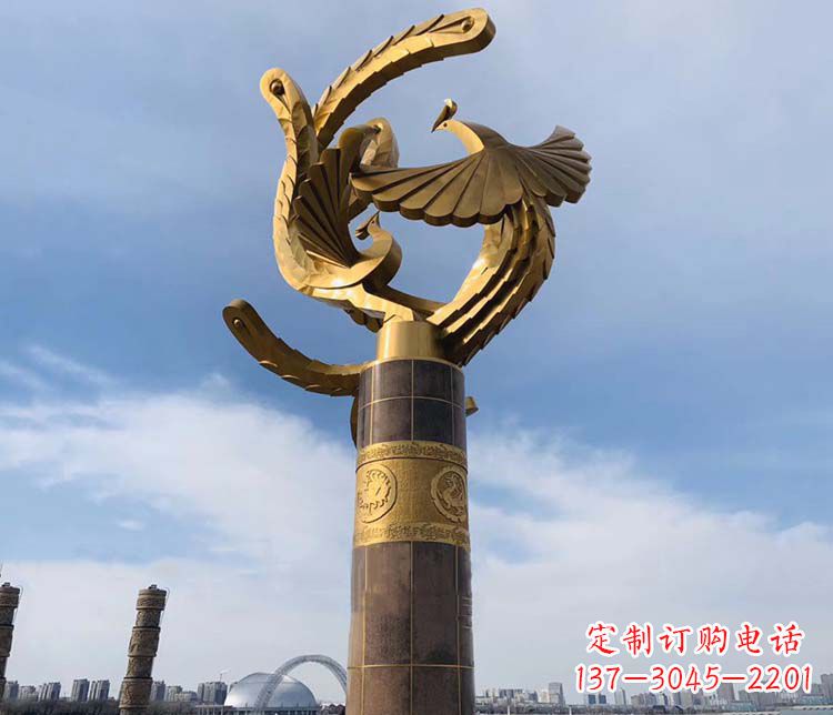广州凤凰华表铜雕