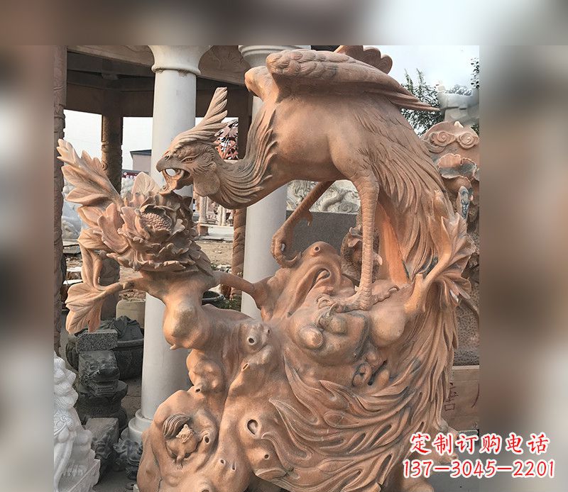 广州凤凰牡丹石雕