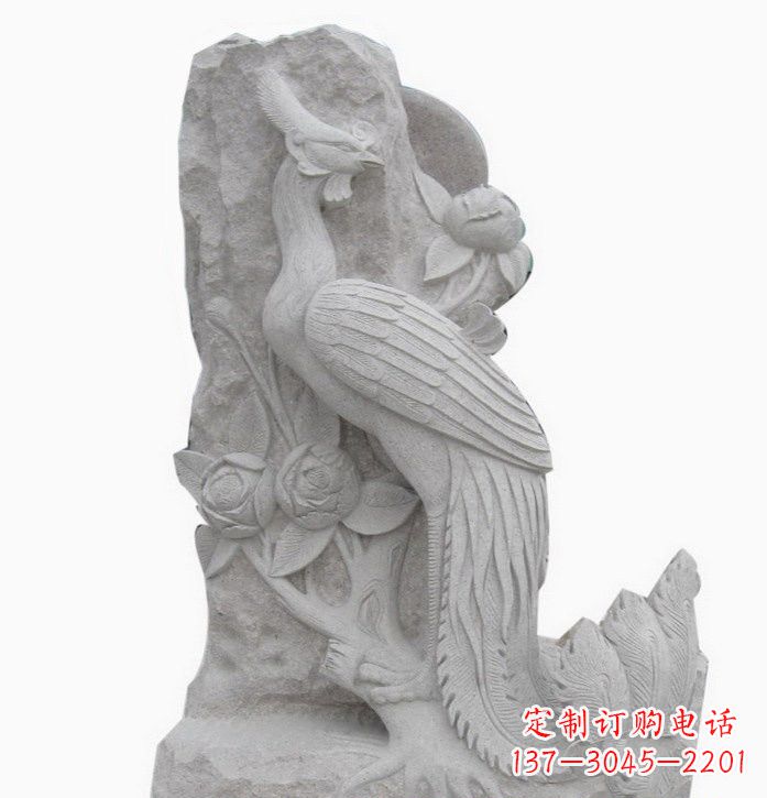 广州凤凰牡丹石雕222