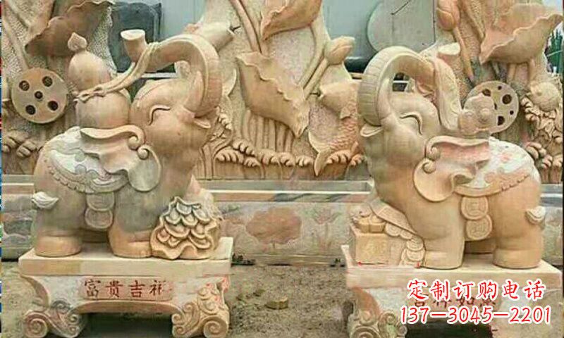 广州祥和典雅 富贵吉祥大象石雕