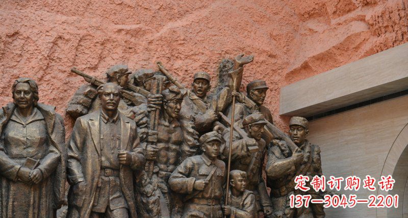 广州公园白求恩与八路军景观铜雕
