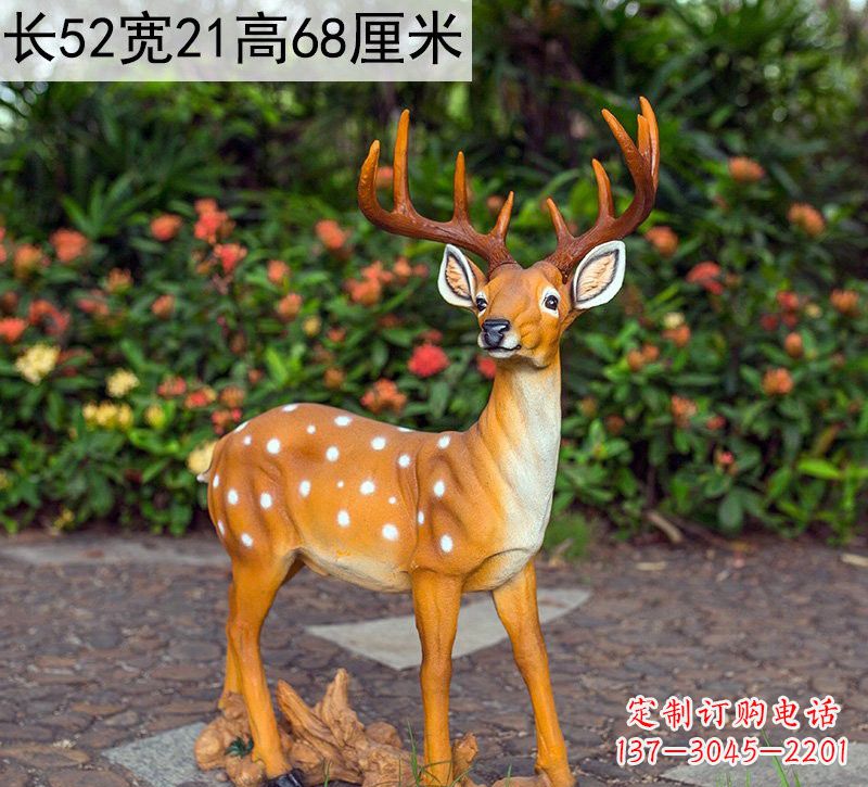广州精美制作玻璃钢仿真梅花鹿雕塑