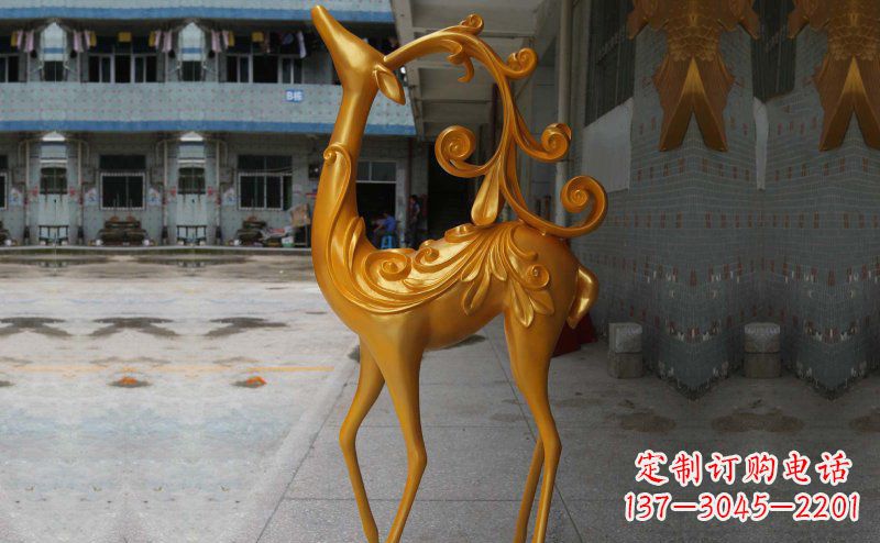 广州玻璃钢小鹿雕塑,装饰公园美景