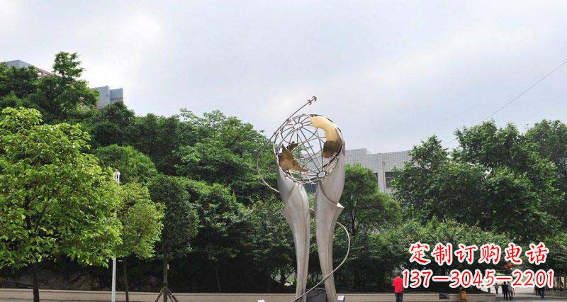 广州中领雕塑精致大气的不锈钢地球雕塑