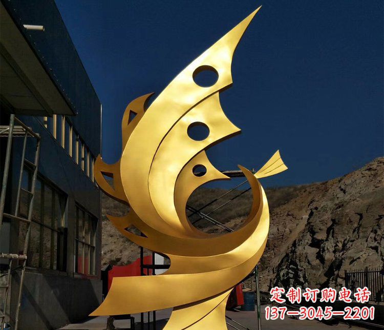 广州精美不锈钢抽象凤凰景观雕塑