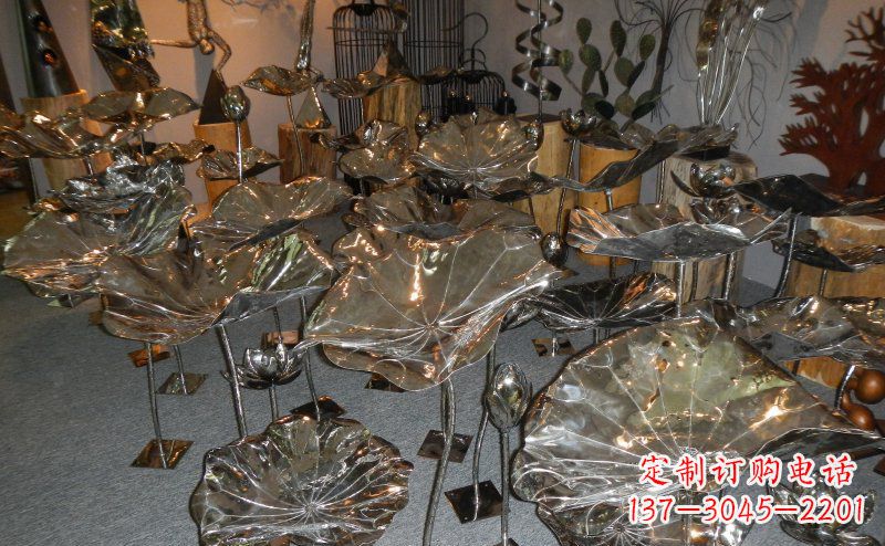 广州抛光不锈钢荷叶雕塑