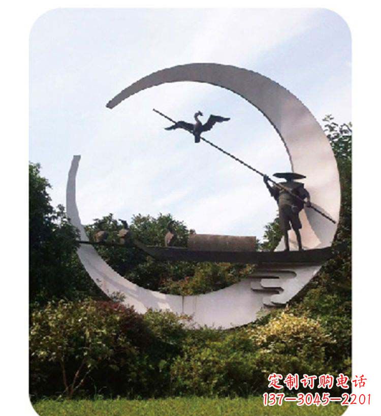 广州精致美观的不锈钢鸬鹚雕塑