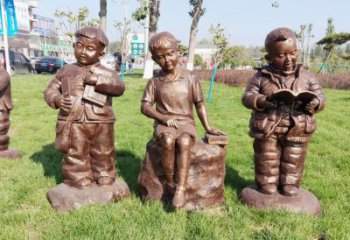 广州优质铜雕 儿童看书人物