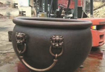 广州非凡形态的铜雕狮子头水缸
