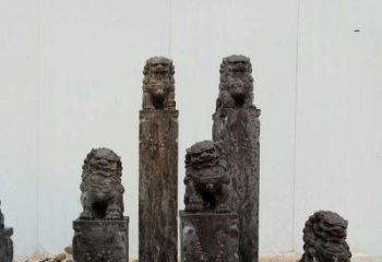 广州复古风格拴马桩雕塑