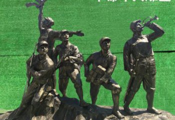 广州革命军人抗战纪念铜雕塑—缅怀抗战英雄