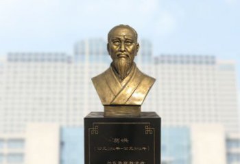 广州葛洪玻璃钢仿铜雕塑医学名人头像装饰品