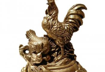 广州匠心工艺 公鸡全家福铜雕塑