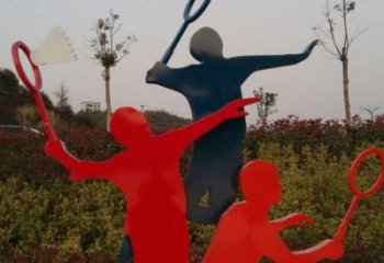 广州青春活力 羽毛球抽象雕塑