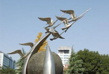广州唯美 大雁不锈钢雕塑