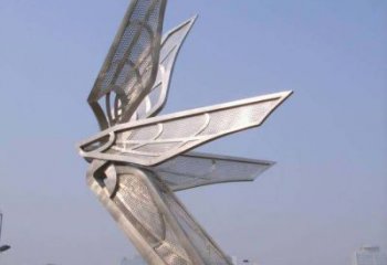 广州大型不锈钢蝴蝶翅膀雕塑