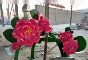 广州中领雕塑花朵般精美的不锈钢牡丹雕塑