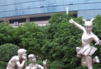 广州优质不锈钢学生人物雕塑