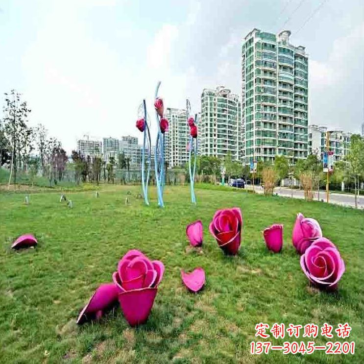 广州中领雕塑不锈钢玫瑰雕塑