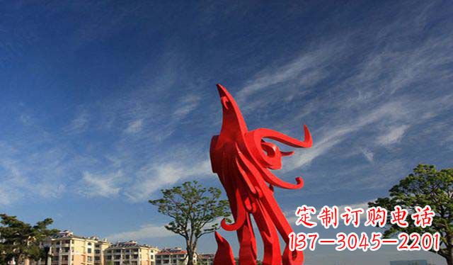 广州公园大型不锈钢凤凰雕塑