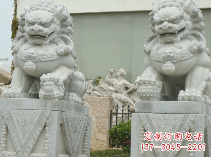 广州公园动物大理石狮子石雕 (5)
