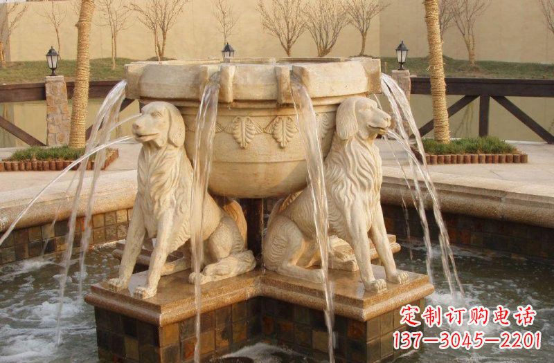 广州喷泉狗石雕