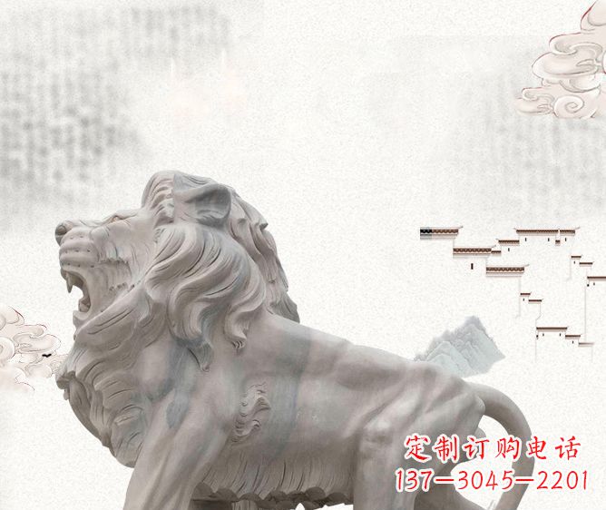 广州公园动物欧式石狮子雕塑