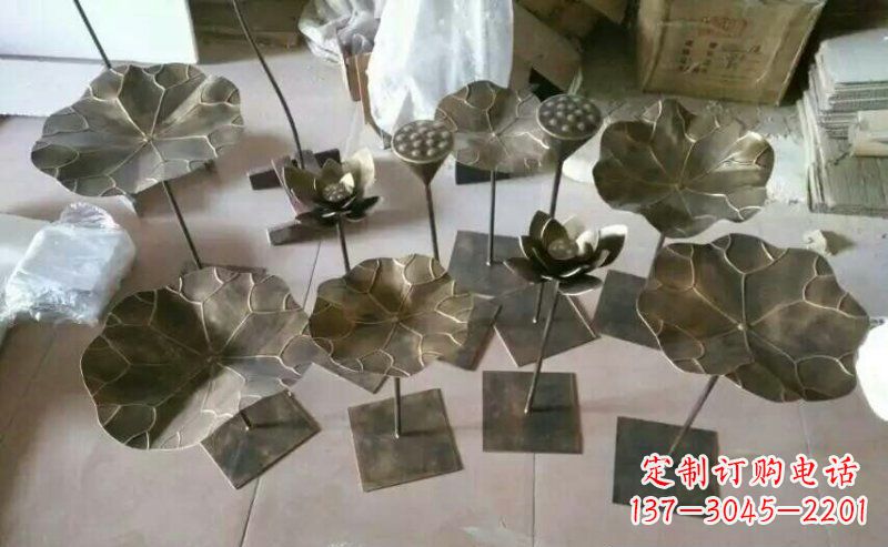 广州精美荷叶锻铜雕塑