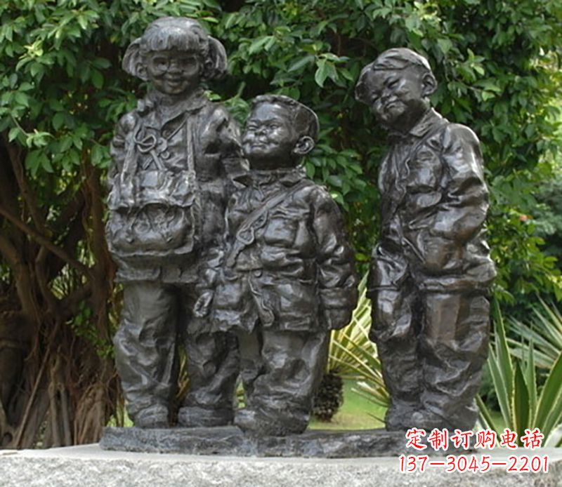 广州中领雕塑可爱儿童铜雕欣赏