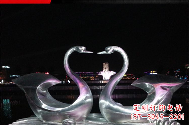 广州中领雕塑定制不锈钢仙鹤雕塑