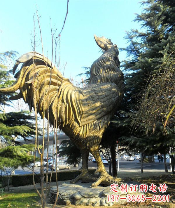 广州公园公鸡动物铜雕