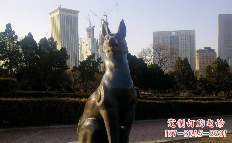 广州公园狗动物铜雕