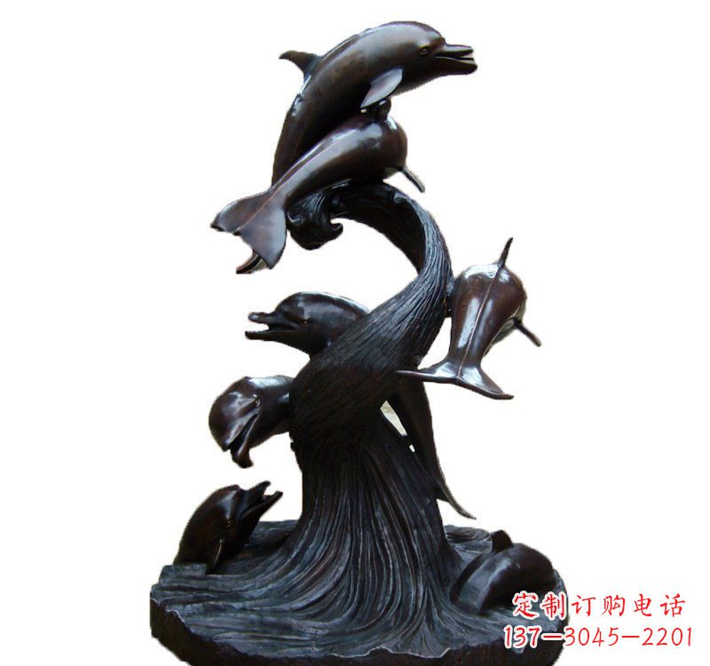 广州产品名称海豚铜雕园林雕塑