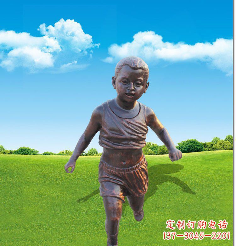 广州优雅玻璃钢仿铜儿童雕塑