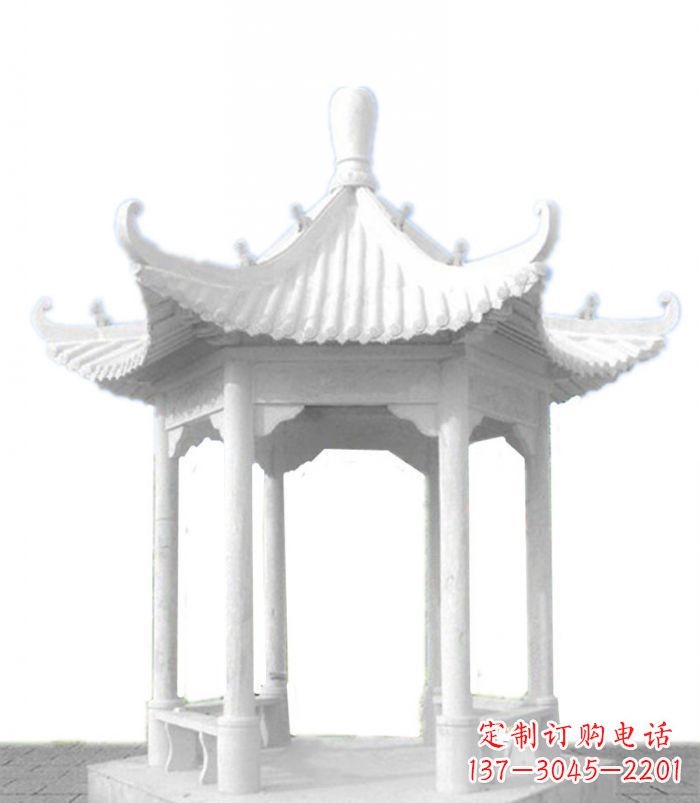 广州汉白玉石凉亭雕塑