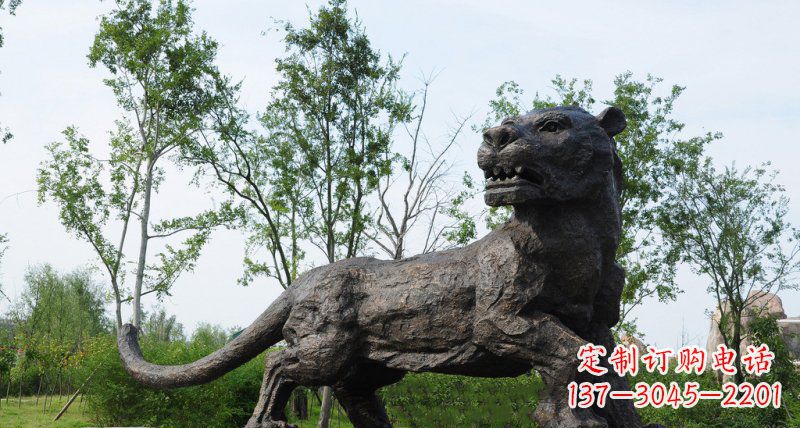 广州公园老虎动物铜雕 (4)