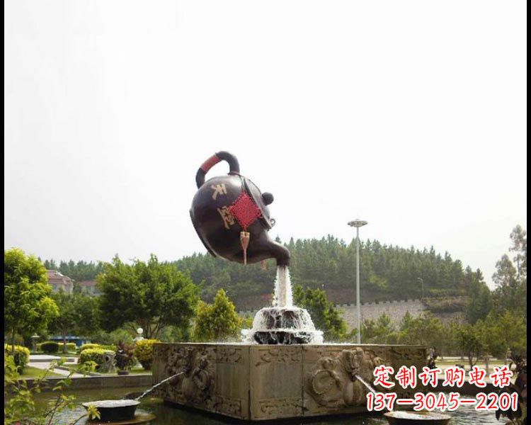 广州传统工艺茶壶铜雕