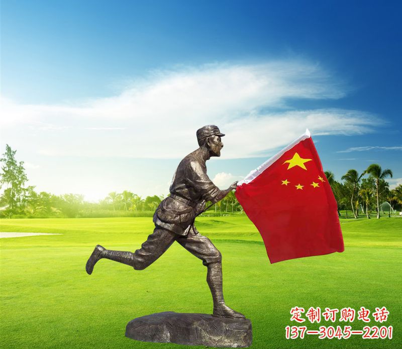 广州精美国旗铜雕