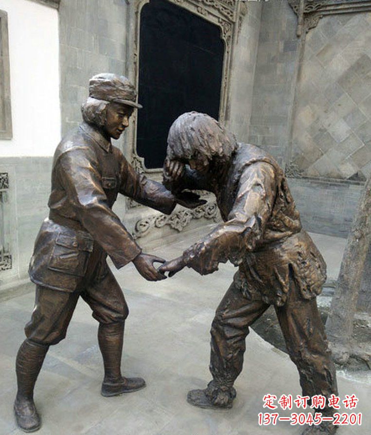 广州纪念红军革命历史的铜雕红军雕塑