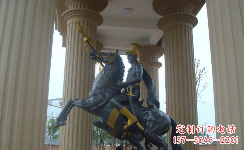 广州公园骑马的罗马士兵人物铜雕