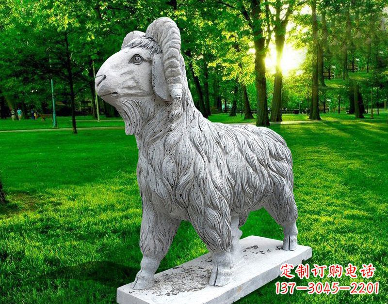 广州欣赏大自然的魅力，园林装饰，定制精美山羊石雕