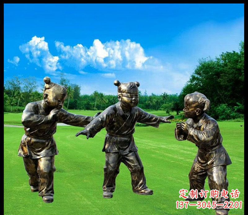 广州精致的儿童铜雕造型,增添公园乐趣