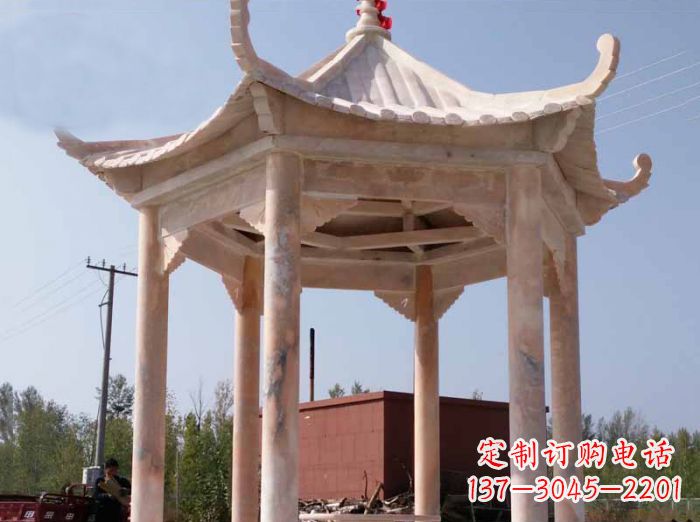 广州红六角凉亭雕塑